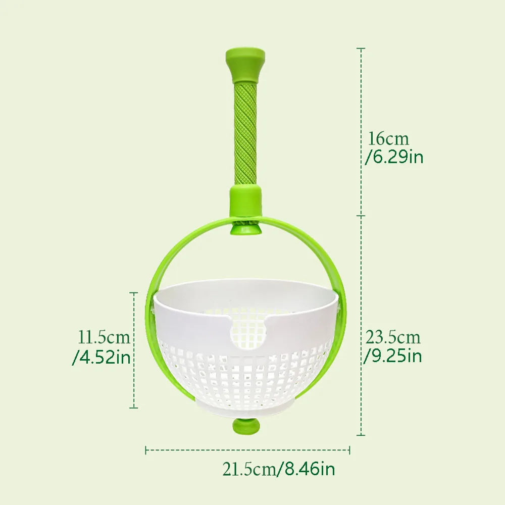 1PC Rotating Drainage Basket, Hand Pressed Vegetable and Fruit Salad, Rotating Cleaning and Dehydration Device for Storage