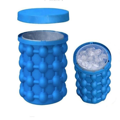 "Quick Freeze Silicone Ice Bucket for Rapid Ice Making and Storage"