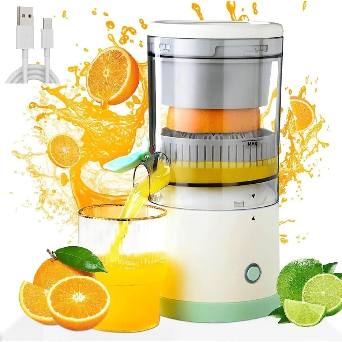 Electric Juicer Juice Cup Citrus Orange Lemon Squeezer USB Charging Kitchen Fruit Juicer Blender Fresh Separator Press Machine