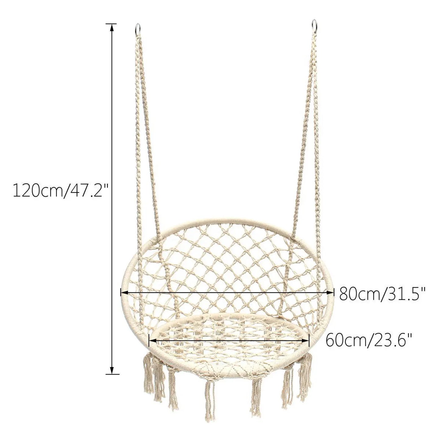 Portable Outdoor Hammock Woven Durable Fabric Hanging Basket Ceiling Chairs Swing for Courtyard Garden Bedroom outside Patio