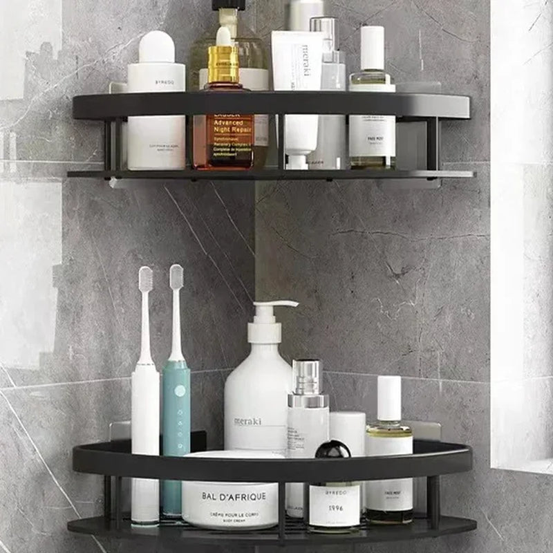 Bathroom Nail-Free Shelf Shower Corner Shelf Aluminum Shampoo Shelf Shower Supply Storage Bathroom Accessories Bathroom Shelves