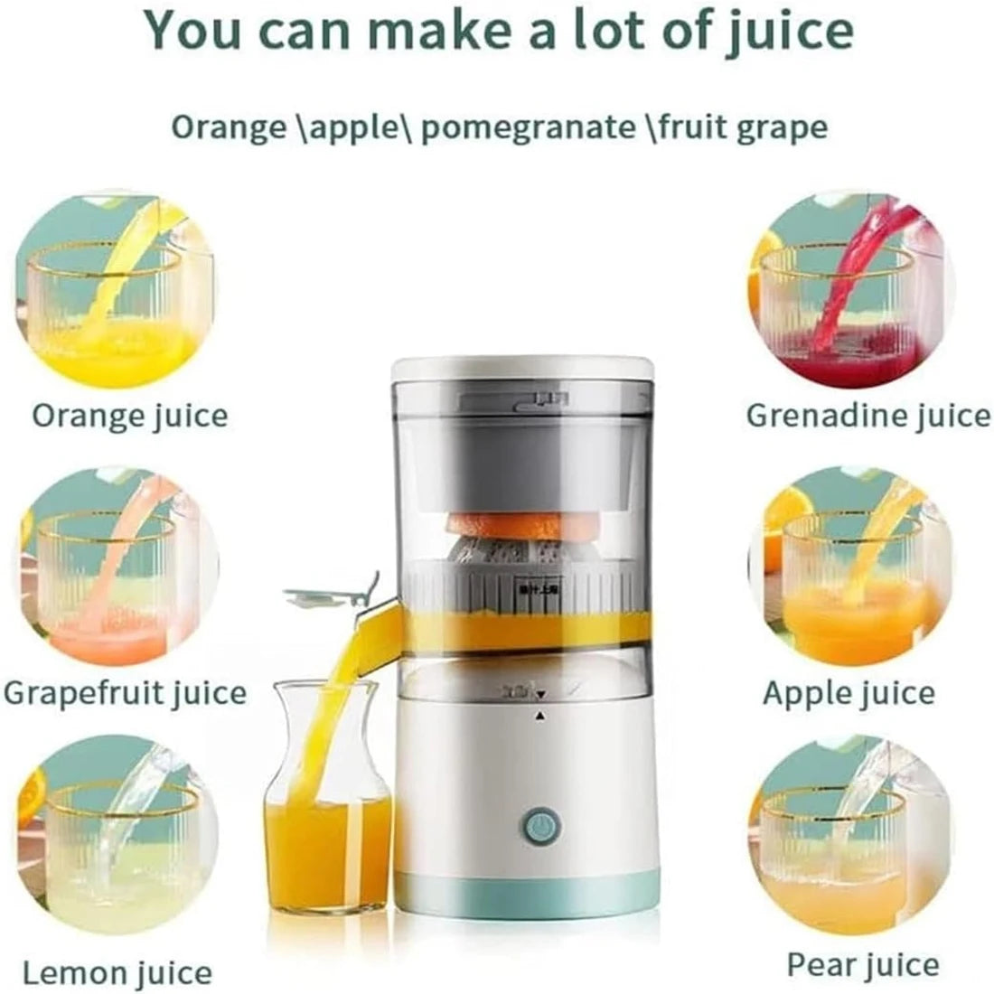 Electric Juicer Juice Cup Citrus Orange Lemon Squeezer USB Charging Kitchen Fruit Juicer Blender Fresh Separator Press Machine